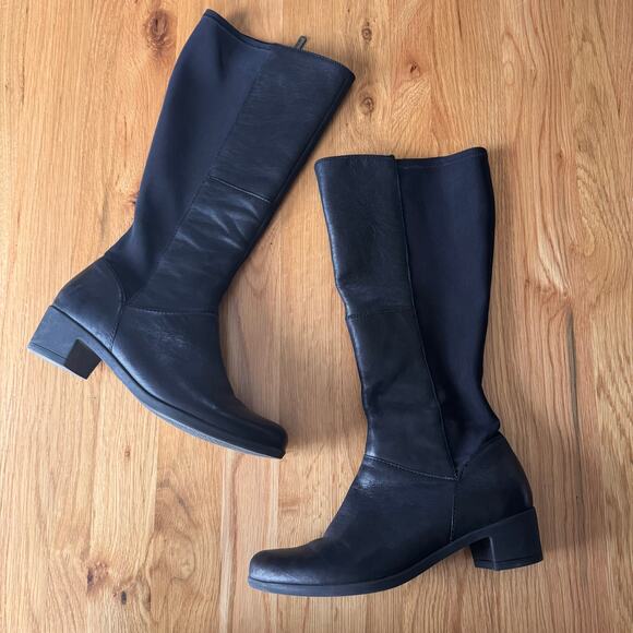 Dansko Celestine Tall Leather Boot Black Burnished Nubuck Size 40 US 9.5-10 - Picture 4 of 13